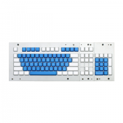 MAX ANSI Bi-Color Blue/White PBT 104-key Cherry MX Keycap Set with 6.25x spacebar bottom row