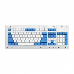 MAX ANSI Bi-Color PBT (White/Blue) 104-key Cherry MX Keycap Set with 6.25x spacebar bottom row