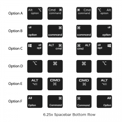 Example: Mac Modifier keys for 6.25x spacebar bottom row