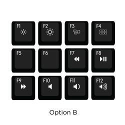 Max Keyboard Mac Media Function Hotkey Shortcuts Keycap Set (OPTION B)