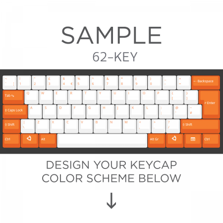 Max Keyboard ISO 62-Key Layout Custom Color Cherry MX Full Replacement Keycap Set