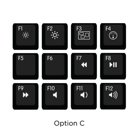 Max Keyboard Mac Media Function Hotkey Shortcuts Keycap Set (OPTION C)