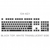 PBT Double Shot 104-key Black Top White Translucent Side Wall Backlight Keycap Set